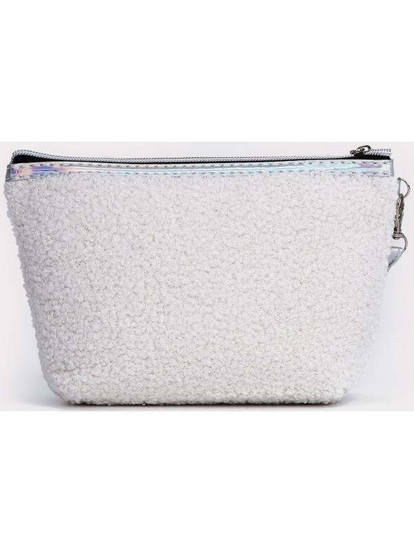 Косметичка на молнии, цвет белый/серебряный