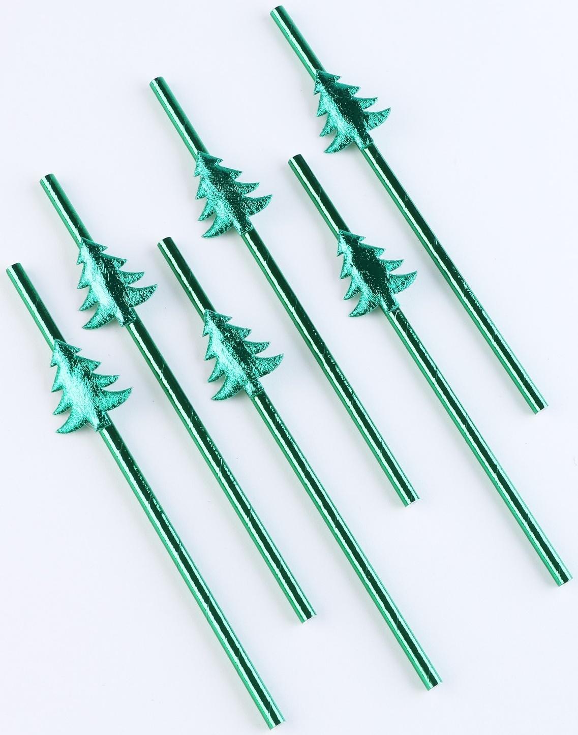 Трубочки для коктейля «Ёлочки», в наборе 6 штук