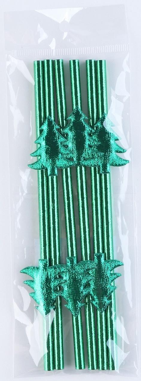 Трубочки для коктейля «Ёлочки», в наборе 6 штук