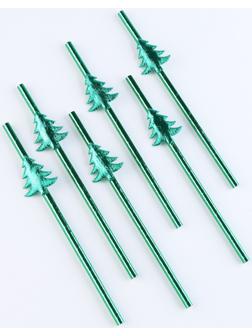 Трубочки для коктейля «Ёлочки», в наборе 6 штук