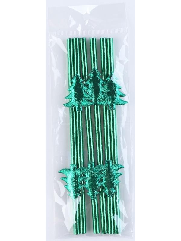 Трубочки для коктейля «Ёлочки», в наборе 6 штук