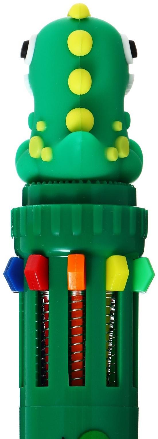 Ручка шариковая автоматическая 10-ти цветная, стержень 0,7мм, Дино МИКС