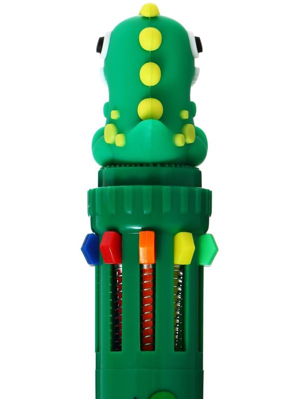 Ручка шариковая автоматическая 10-ти цветная, стержень 0,7мм, Дино МИКС