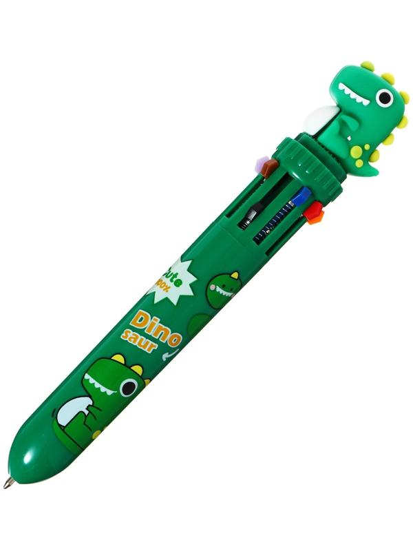 Ручка шариковая автоматическая 10-ти цветная, стержень 0,7мм, Дино МИКС