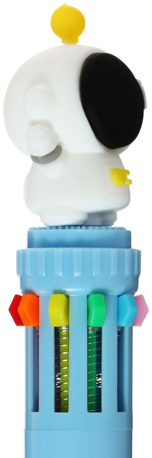 Ручка шариковая автоматическая 10-ти цветная, стержень 0,7мм, АстронавтМИКС