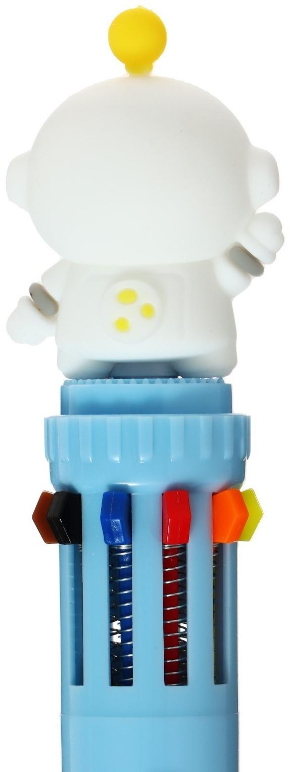 Ручка шариковая автоматическая 10-ти цветная, стержень 0,7мм, АстронавтМИКС