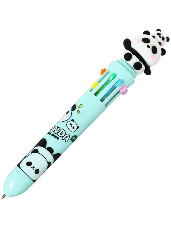 Ручка шариковая автоматическая 10-ти цветная, стержень 0,7мм, Панда МИКС