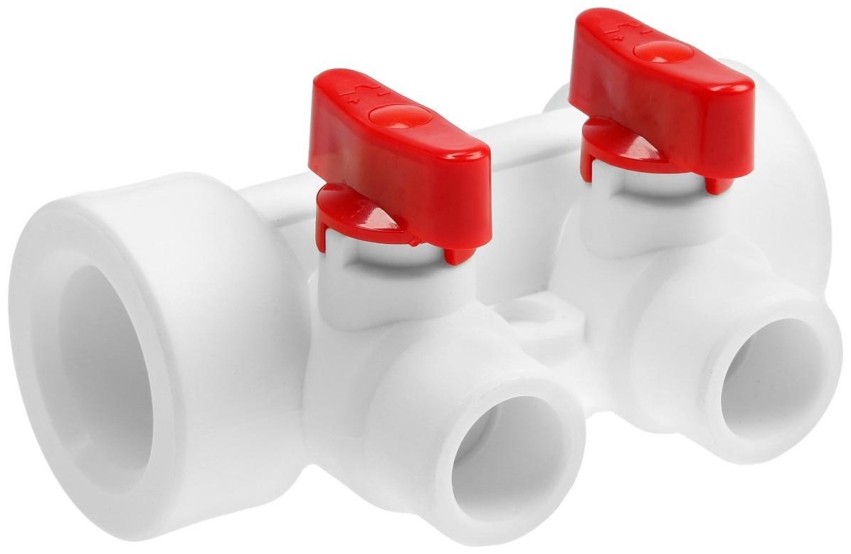 Коллектор OTMO P-F32*2, d=32 мм, 2 выхода, с кранами, полипропиленовый