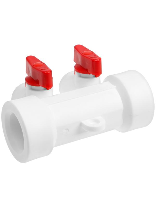 Коллектор OTMO P-F32*2, d=32 мм, 2 выхода, с кранами, полипропиленовый