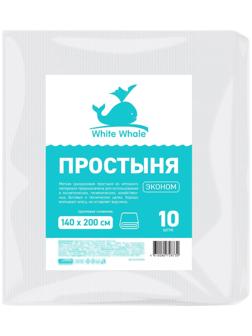 Простыня White Whale, 140×200 см, эконом, спанлейс, 35 г/м2, 10 шт