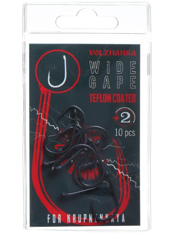 Крючок карповый Volzhanka Wide Gape Teflon №2 10 штук
