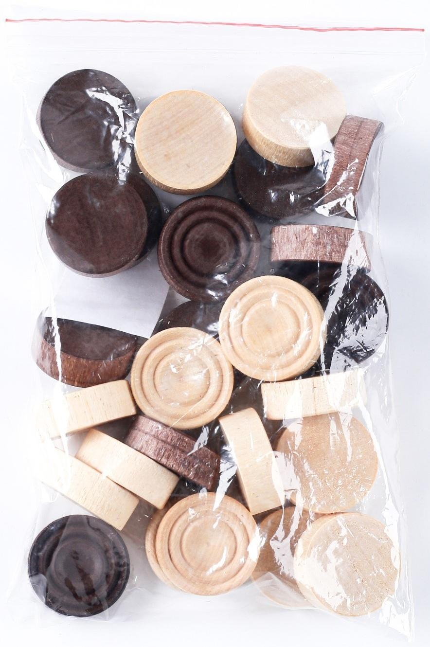 Фишки для нард и шашек, 30 шт, d-2.8 см, дерево