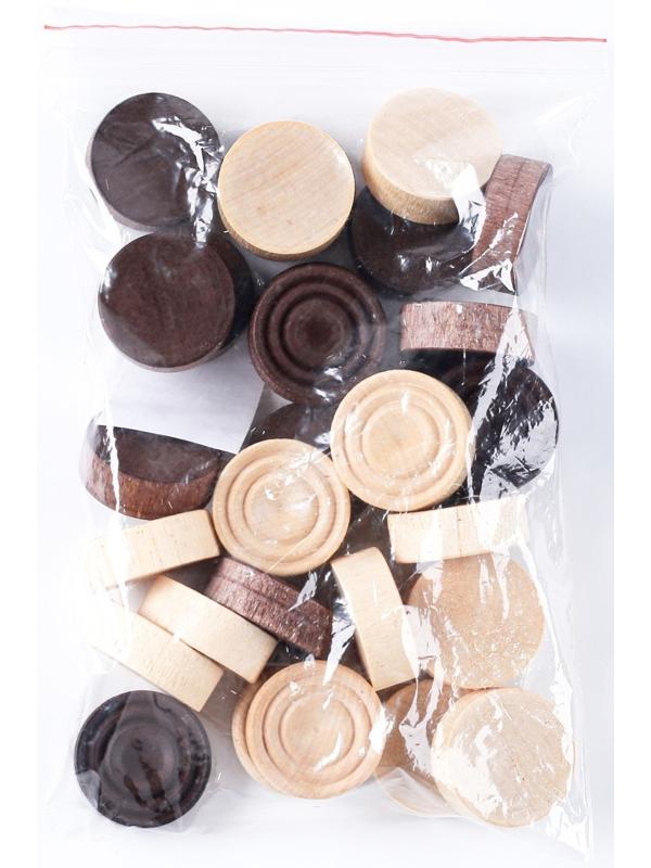 Фишки для нард и шашек, 30 шт, d-2.8 см, дерево