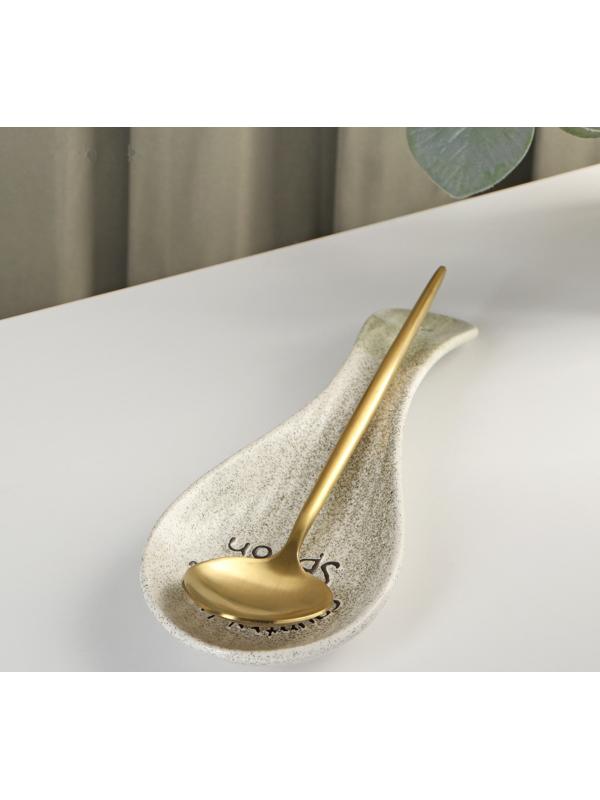 Подставка под ложку керамическая «Домик в деревне», 23×8,5×2,5 см