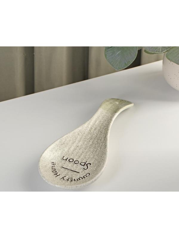 Подставка под ложку керамическая «Домик в деревне», 23×8,5×2,5 см