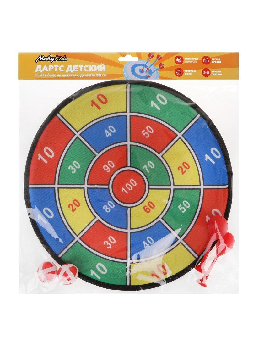 Дартс детский на липучках Moby Kids 14 дюймов (36 см.), 2 дротика и 2 шарика