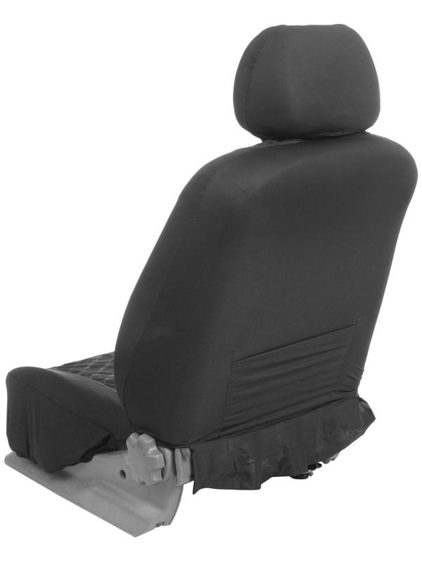 Авточехлы TORSO Premium, 11 предметов, белая строчка