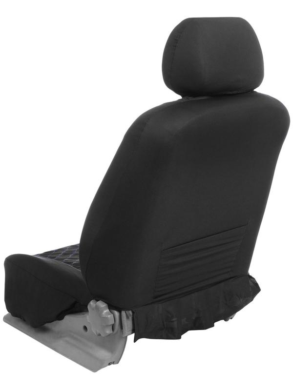 Авточехлы TORSO Premium 11 предметов, синяя строчка