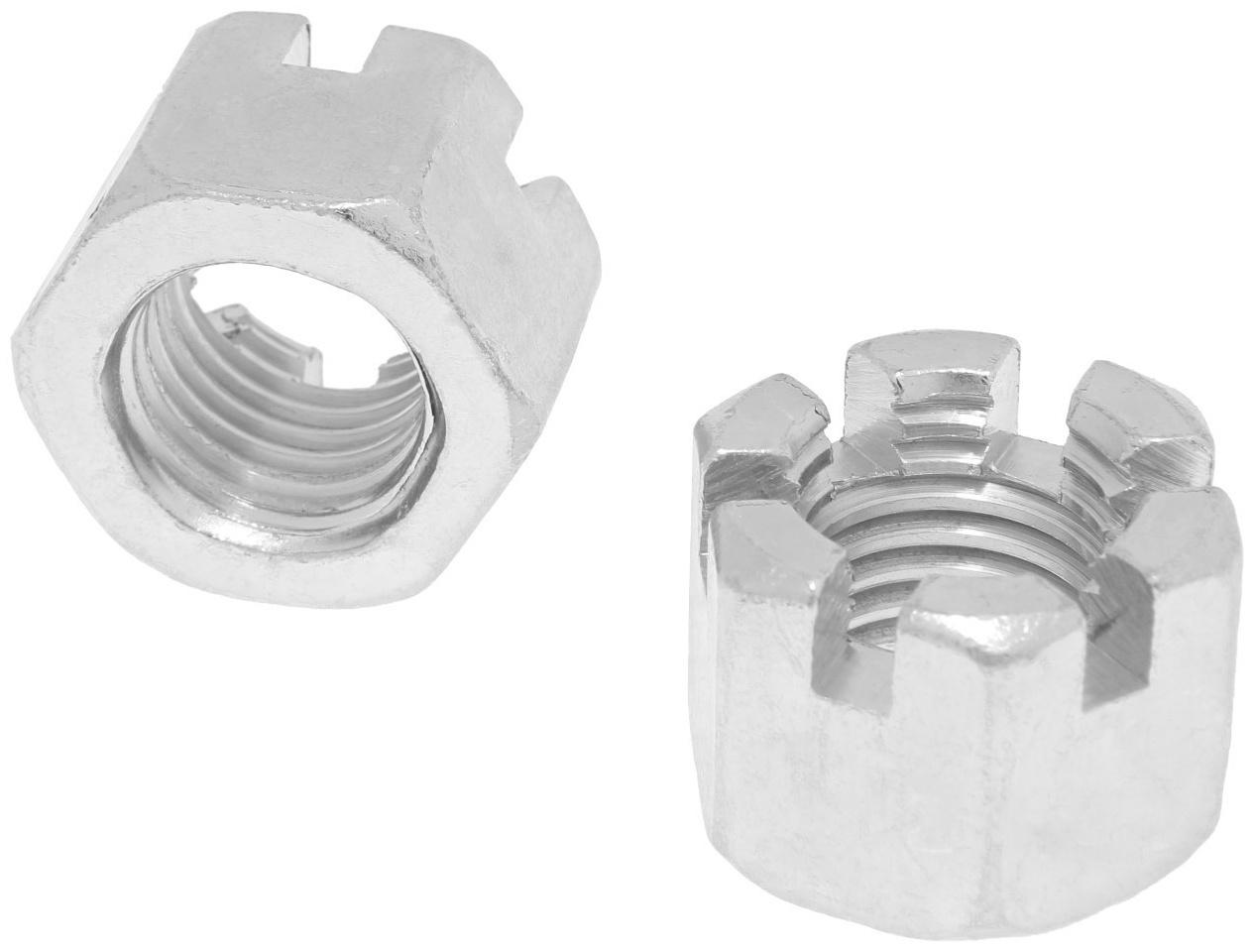 Гайка ЛОМ, корончатая, DIN935, оцинкованная, М24, 1 кг