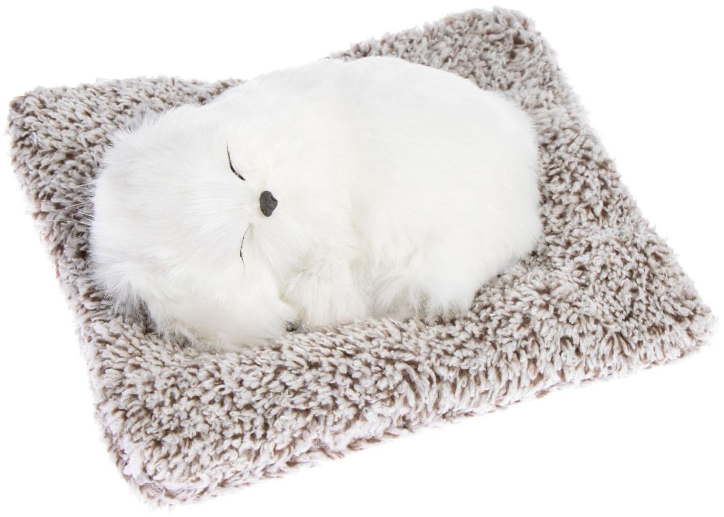 Игрушка на панель авто, собака на подушке, белый окрас