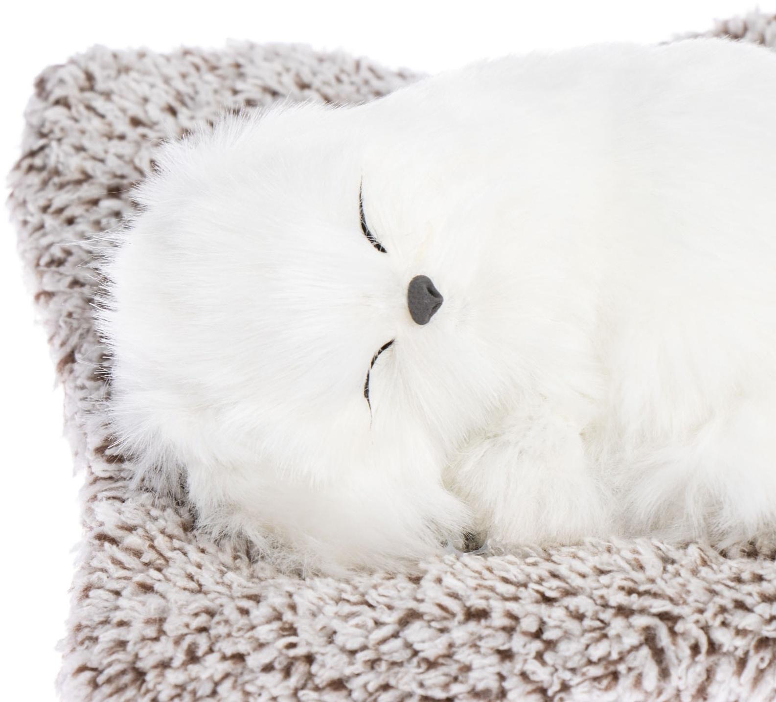 Игрушка на панель авто, собака на подушке, белый окрас