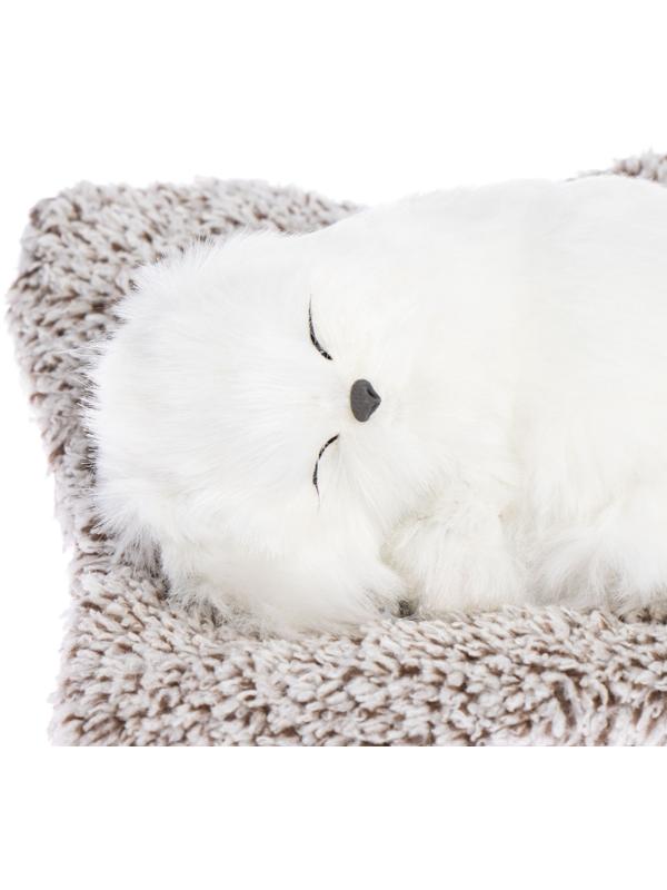 Игрушка на панель авто, собака на подушке, белый окрас