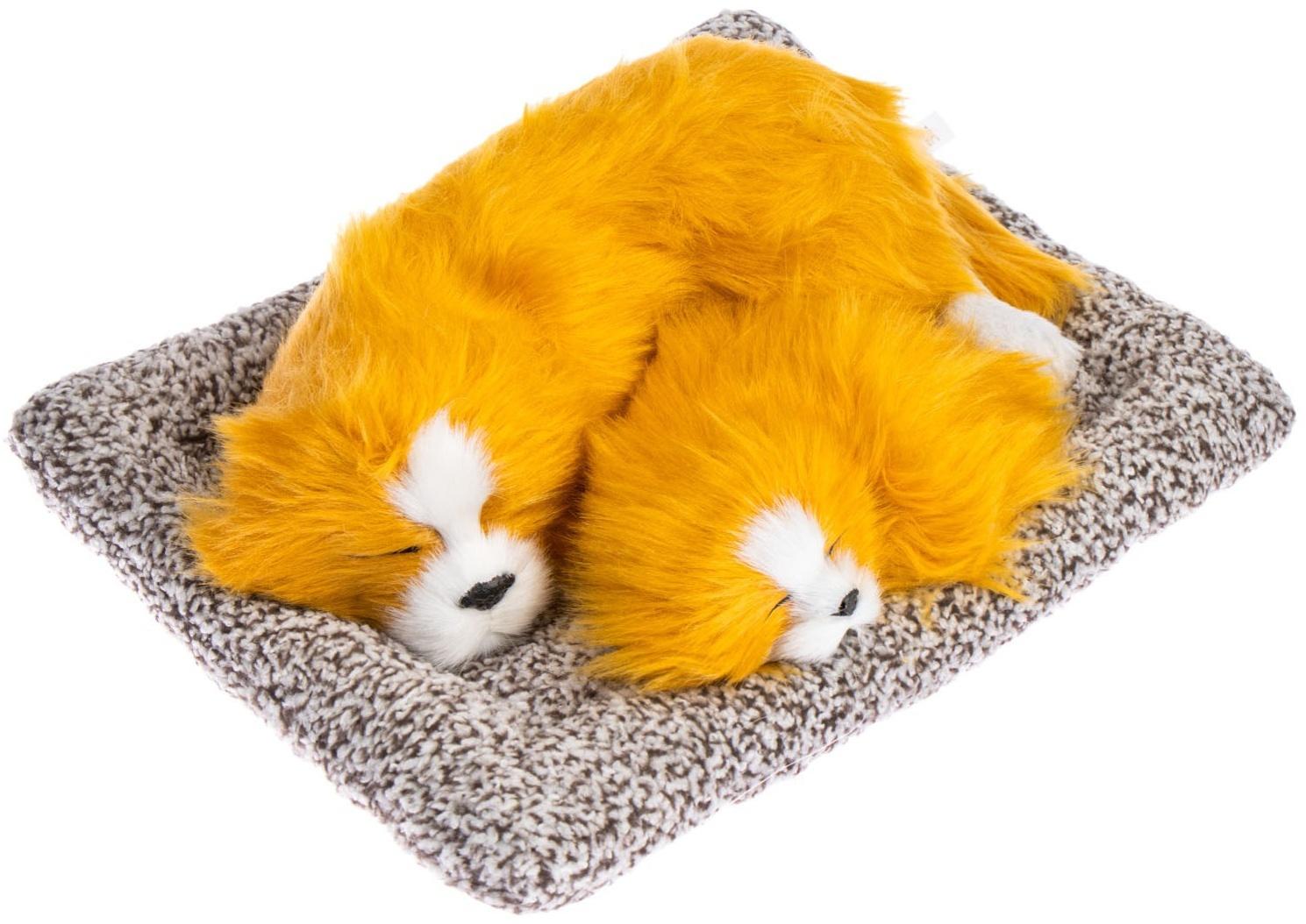 Игрушка на панель авто, собаки на подушке, бело-рыжий окрас