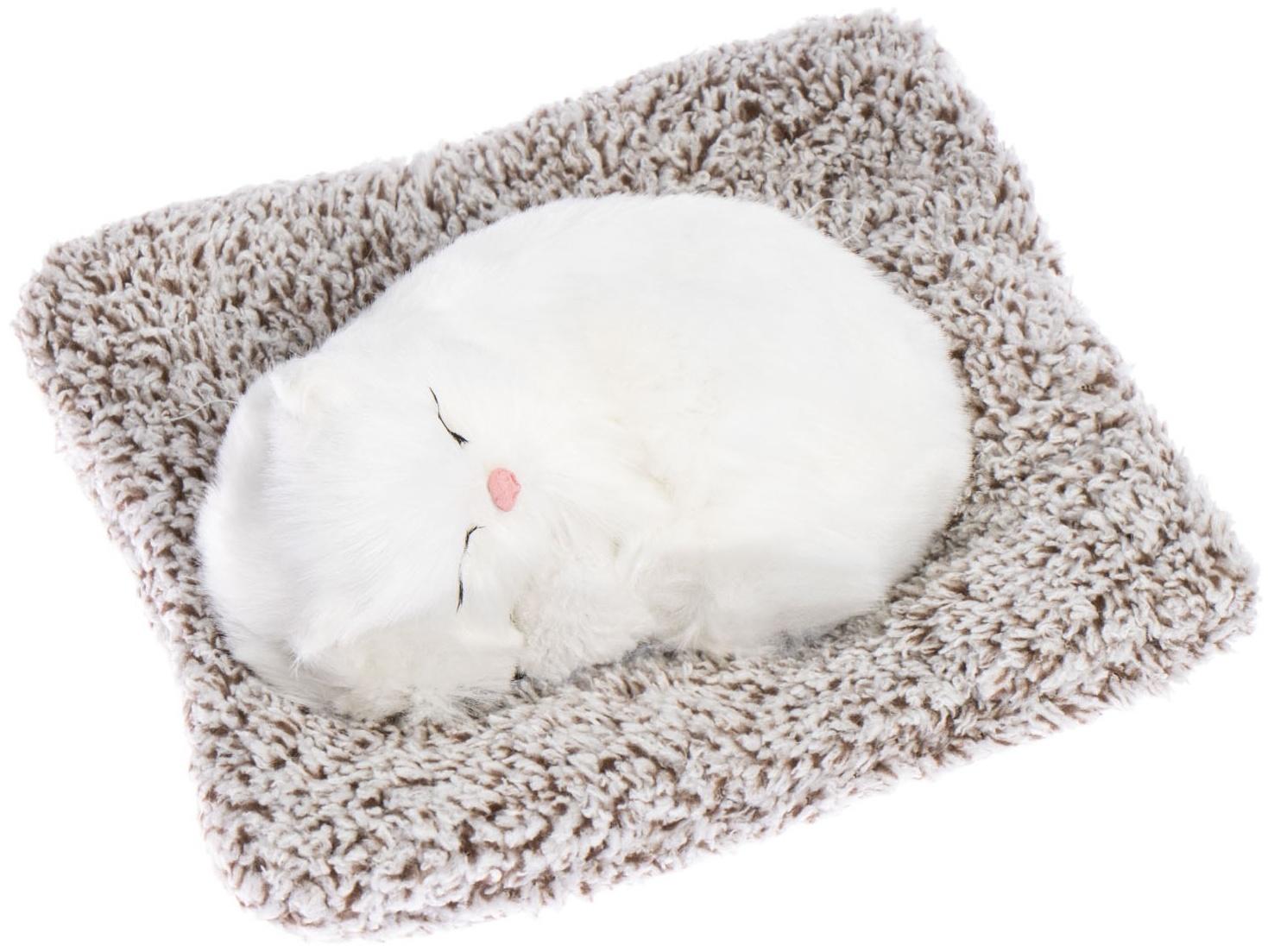 Игрушка на панель авто, кошечка на подушке, белый окрас