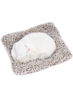 Игрушка на панель авто, кошечка на подушке, белый окрас