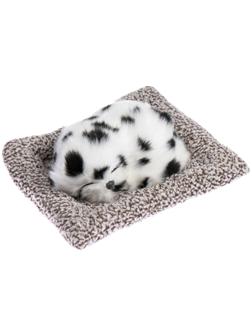 Игрушка на панель авто, собака на подушке, бело-черный окрас