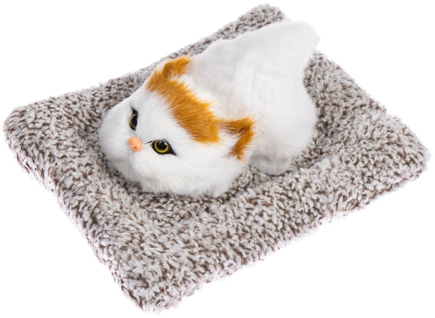 Игрушка на панель авто, кошечка на подушке, бело-рыжий окрас