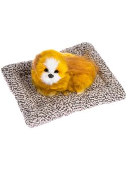 Игрушка на панель авто, собака на подушке, бело-рыжий окрас