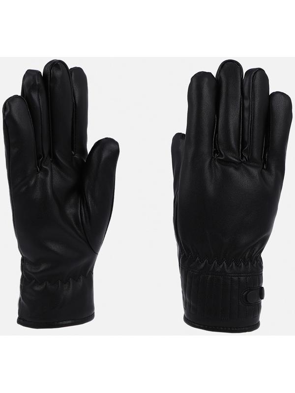 Перчатки мужские, безразмерные, с утеплителем, цвет чёрный