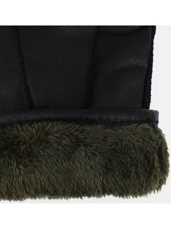 Перчатки мужские, безразмерные, с утеплителем, цвет чёрный