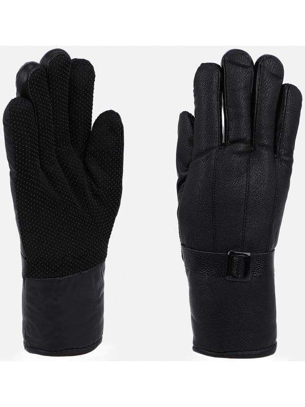 Перчатки мужские, безразмерные, с утеплителем, цвет чёрный