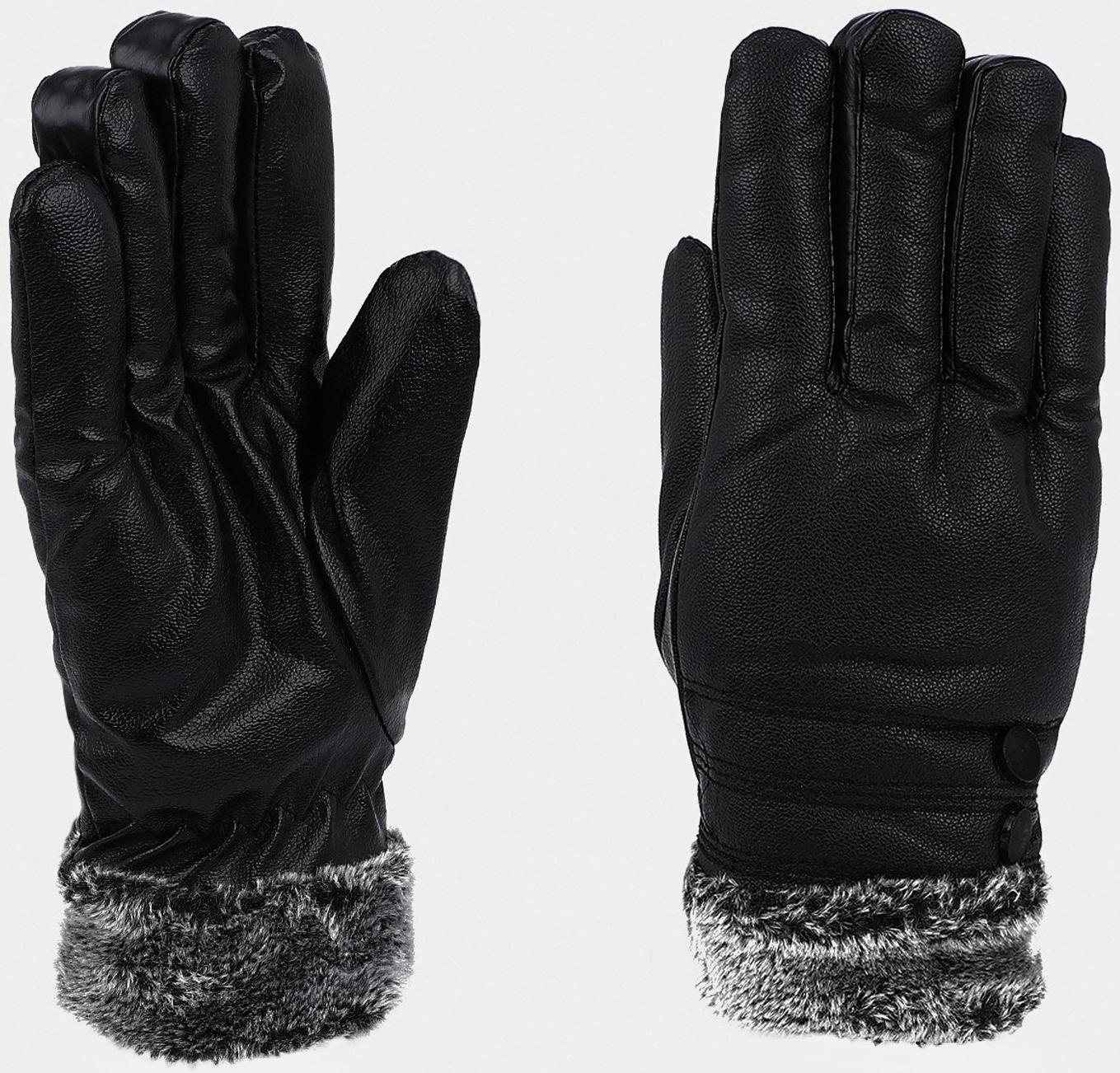 Перчатки мужские, безразмерные, с утеплителем, цвет чёрный