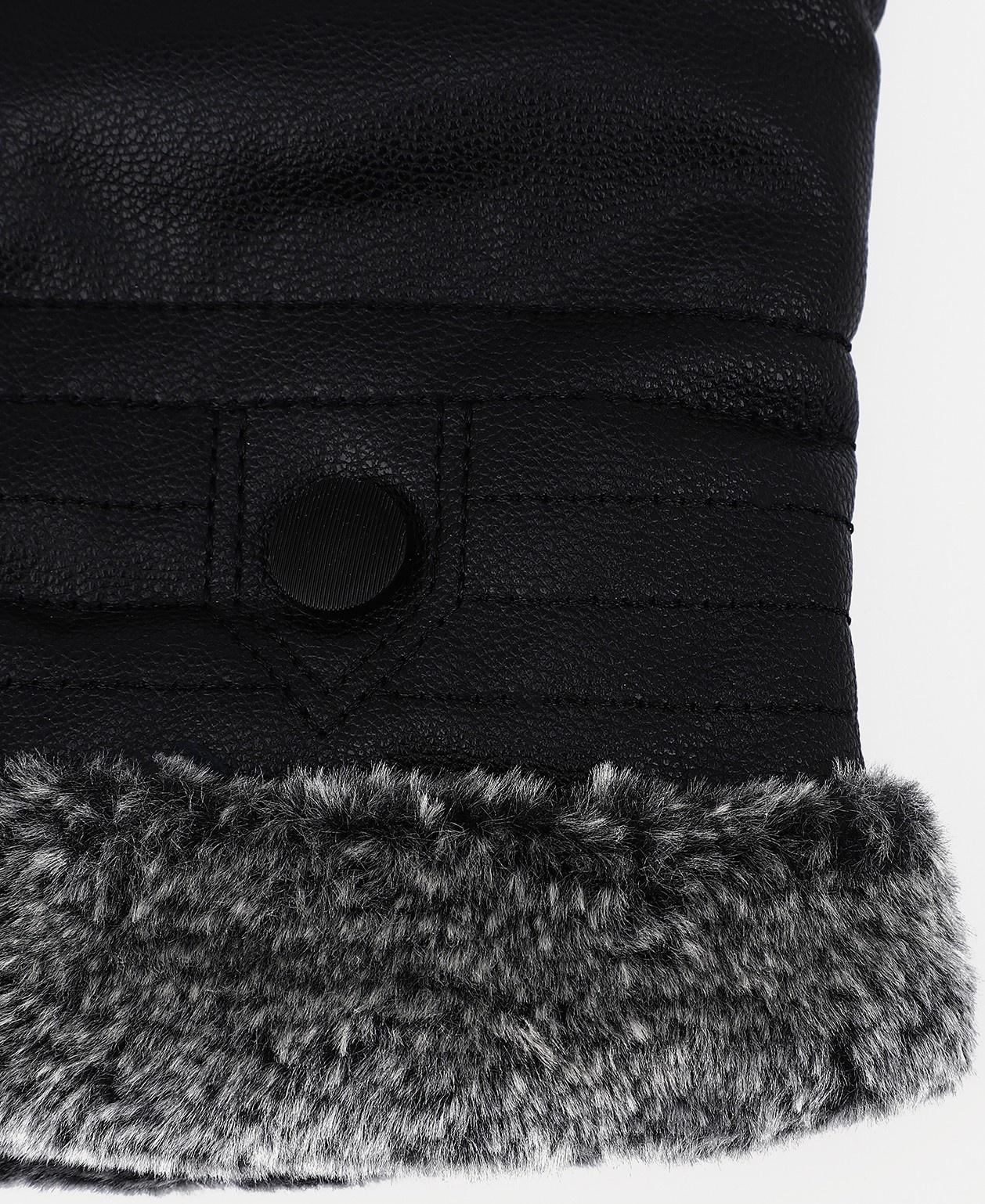 Перчатки мужские, безразмерные, с утеплителем, цвет чёрный