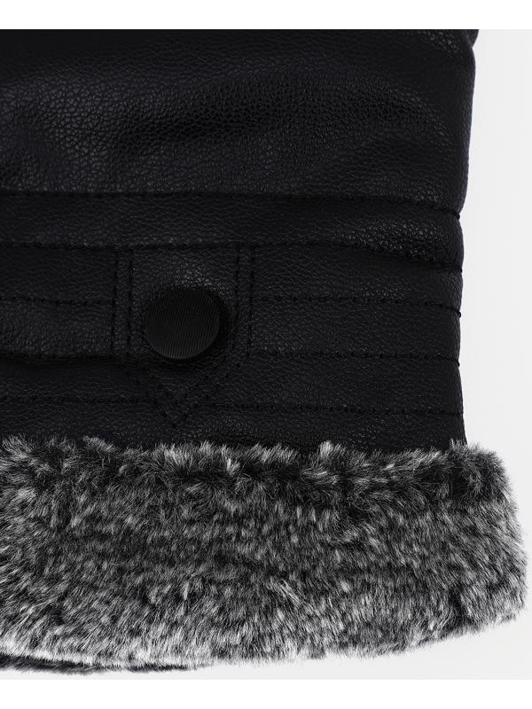 Перчатки мужские, безразмерные, с утеплителем, цвет чёрный