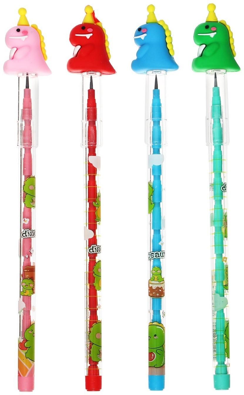 Карандаш секционный-прикол МИКС Динозавр