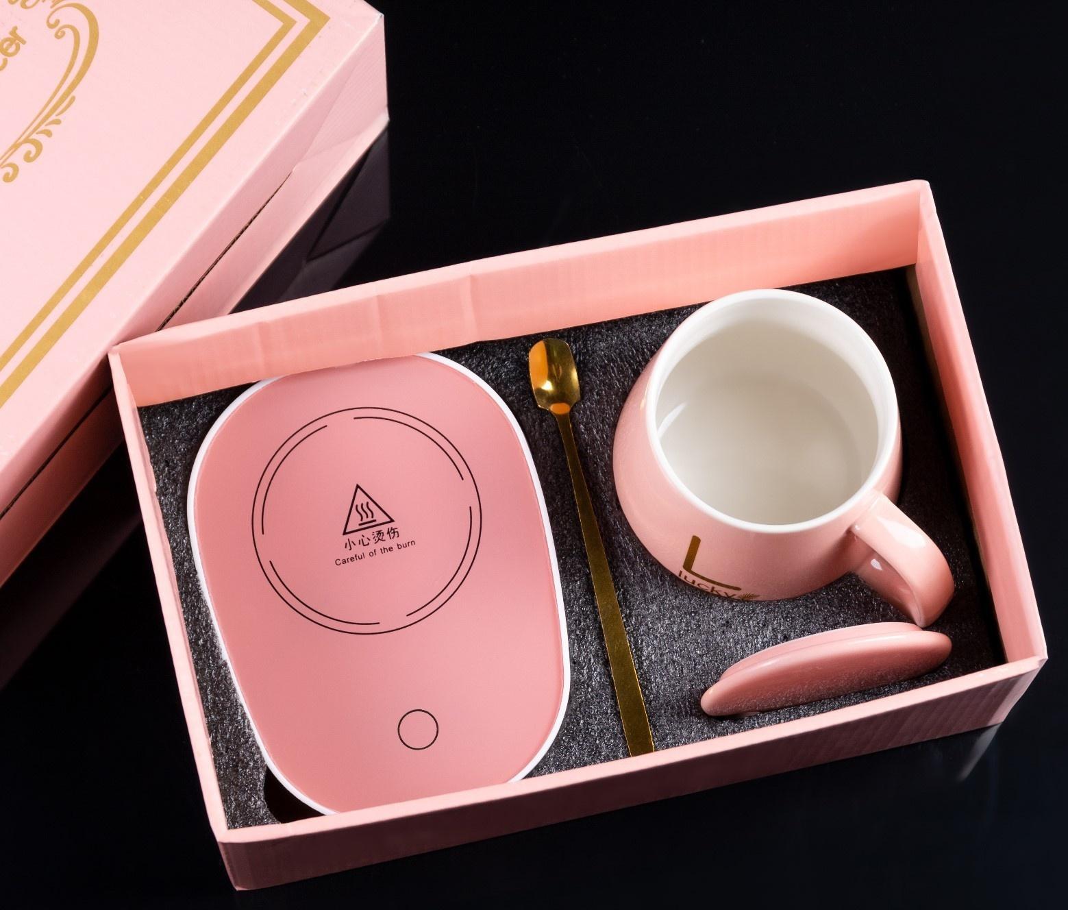 Кружка с подогревом LSK-1501, от USB, 16 Вт, розовая