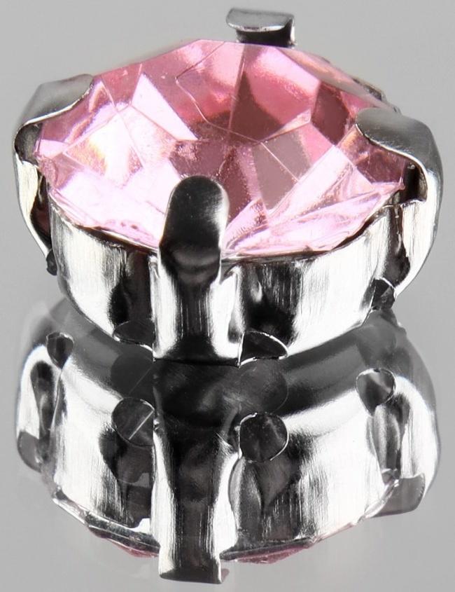 Стразы пришивные «Круг», в оправе, d = 10 мм, 20 шт, цвет розовый