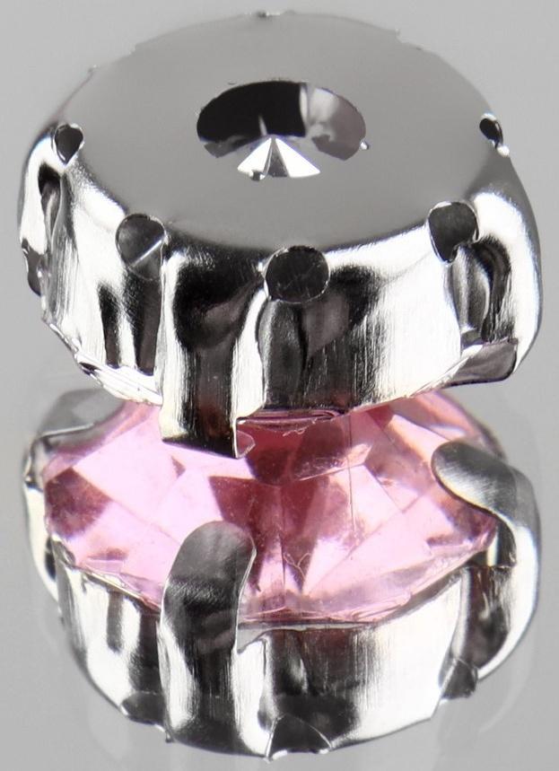 Стразы пришивные «Круг», в оправе, d = 10 мм, 20 шт, цвет розовый