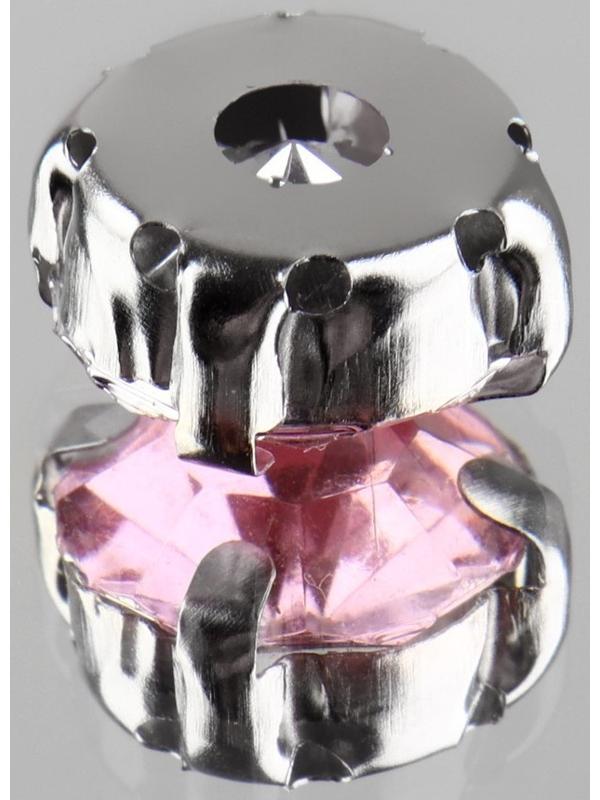 Стразы пришивные «Круг», в оправе, d = 10 мм, 20 шт, цвет розовый