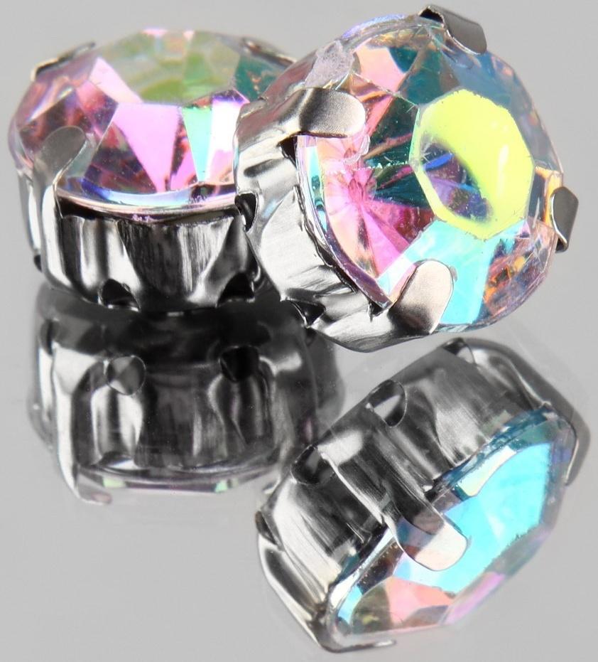 Стразы пришивные «Круг», в оправе, с голографией, d = 10 мм, 20 шт