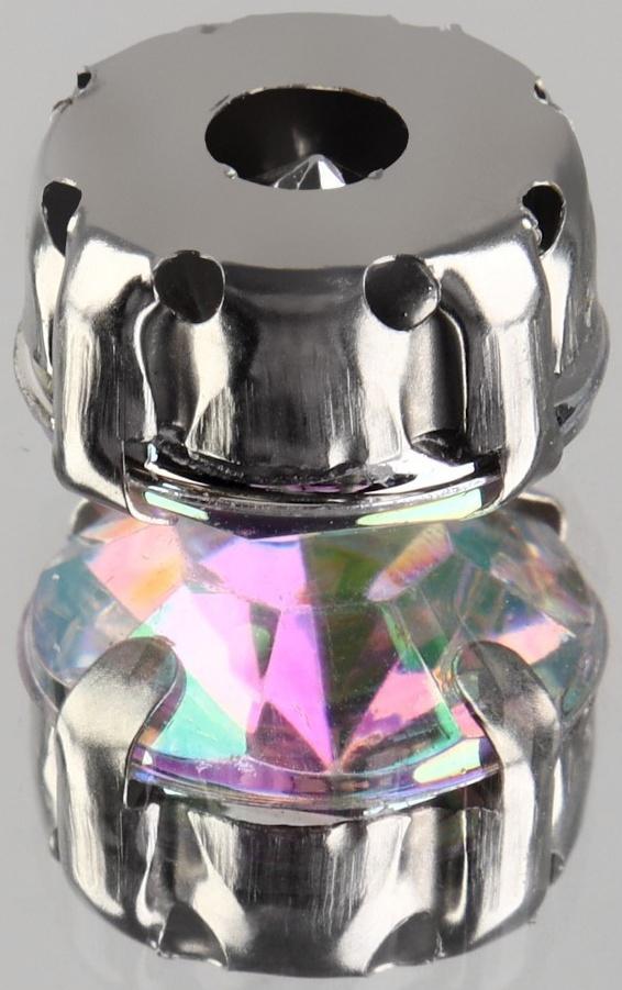 Стразы пришивные «Круг», в оправе, с голографией, d = 10 мм, 20 шт