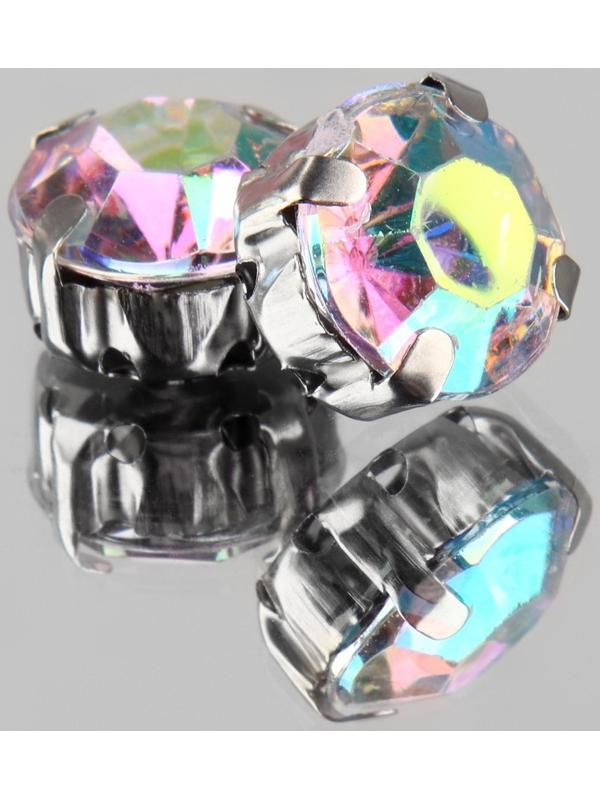 Стразы пришивные «Круг», в оправе, с голографией, d = 10 мм, 20 шт