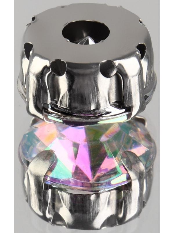 Стразы пришивные «Круг», в оправе, с голографией, d = 10 мм, 20 шт