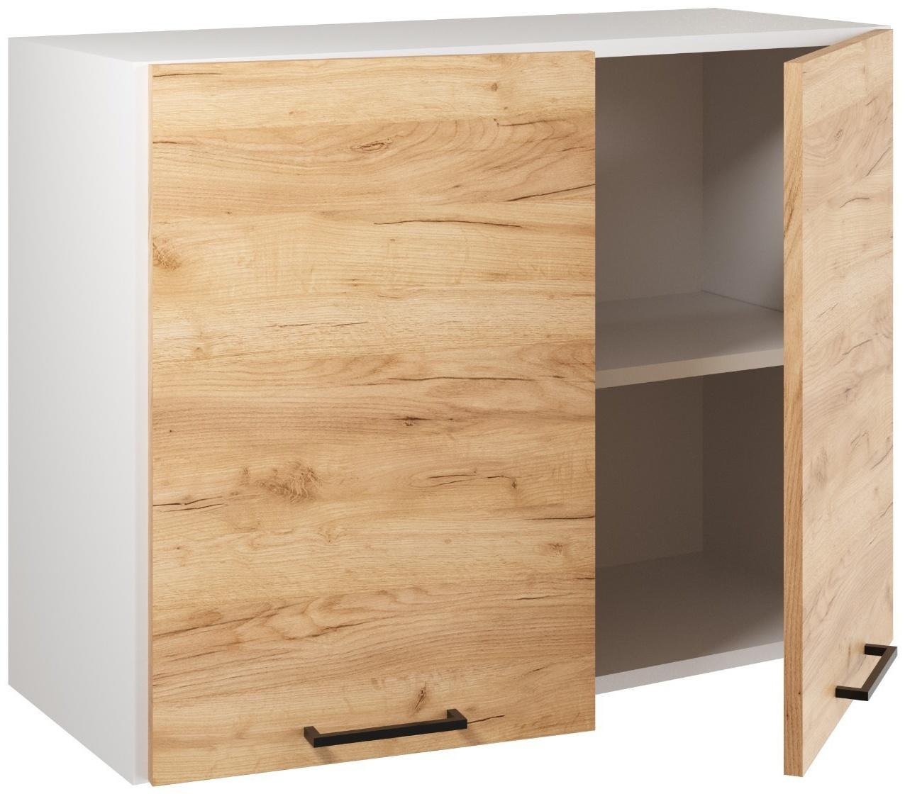 Шкаф навесной 800 Симпл, 800х300х600, Дуб золотой крафт/Белый