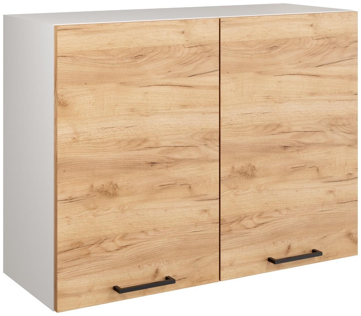 Шкаф навесной 800 Симпл, 800х300х600, Дуб золотой крафт/Белый