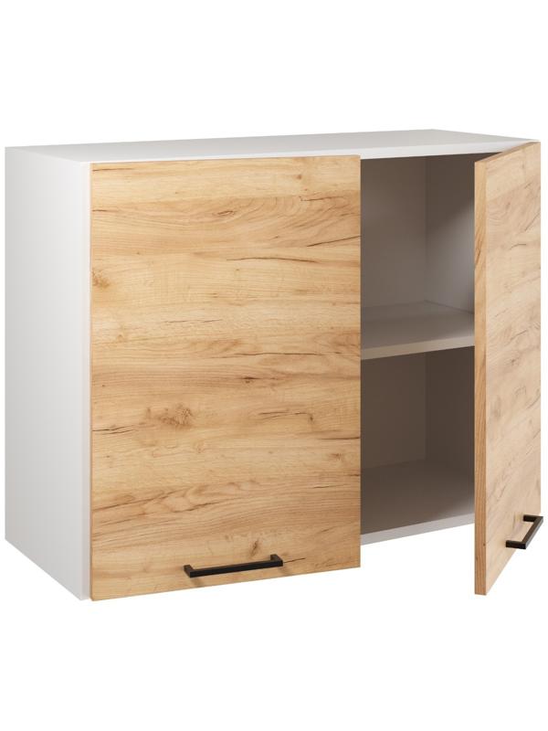 Шкаф навесной 800 Симпл, 800х300х600, Дуб золотой крафт/Белый